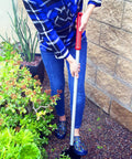 Person using DigMaster Nursery Shovel With ComfortGEL Grip Heavy Duty Steel Blade For Planting Transplanting And Landscaping.