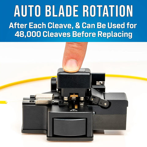 One Step Fiber Optic Cleaver With Auto Rotating Blade For Precise Cleaves And Scrap Collection Top Notch Pro Grade Tool
