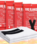 4 Pack 40 By 40 Inch Fire Blankets Fiberglass CE Certified Emergency Fire Suppression For Home Kitchen RV Grill And Fireplace