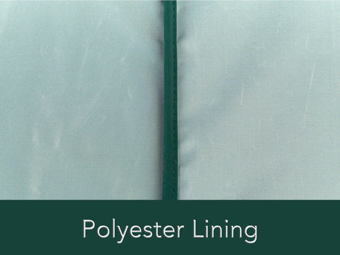 Close-up of polyester lining on Outdoor Patio Bench Cover for All Weather Protection, Tough as Nails 12 Gauge Vinyl
