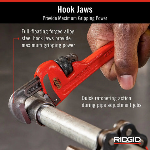 Heavy Duty 6 Inch Straight Pipe Wrench For Plumbing Projects With Serrated Steel Jaw And Cast Iron Handle Red Finish Three Quarter Inch Jaw Capacity Compact 6 Inch Length Made In The USA Durable Grip For Tight Spaces Built Tough used for gripping a pipe