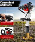 32.7cc Gas Powered T Post Driver With Conversion Head And Chisel showing flexible throttle switch and handy handle