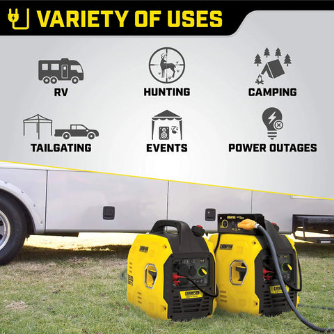 Ultralight 2500-Watt Inverter Generator With Quiet Tech, No-Brainer Portable Power For Camping And Home Backup displayed on grass