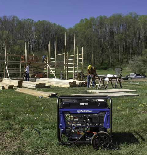 Beast 6600 Watt Portable Generator For Home Backup With Remote Start at construction site