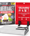 Extra Large 60 By 70 Inch Fiberglass Fire Blanket For Grills BBQs Campfires And Tailgating With Patent Pending Safety Handles displayed