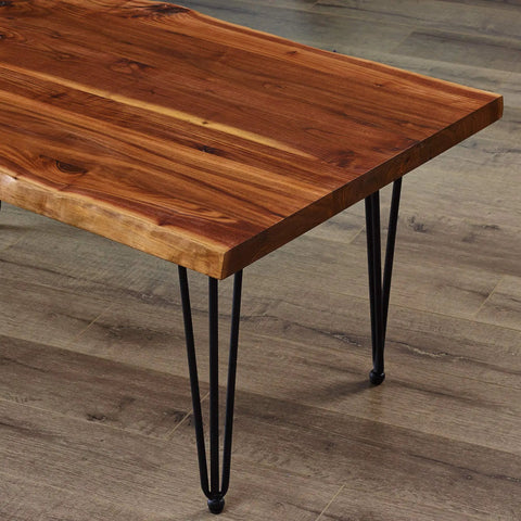 Hairpin Metal Table Legs 20 Inch Set of 4 With Black Screws And Adjustable Cushion Floor Protectors For DIY Furniture Coffee Table Bench Dining End Table Industrial Mid Century Modern Style supporting wooden table