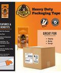 Heavy Duty Packing Tape With Dispenser For Moving, Shipping And Storage, 1.88 Inch By 25 Yard, Crystal Clear, Pack of 6, box image
