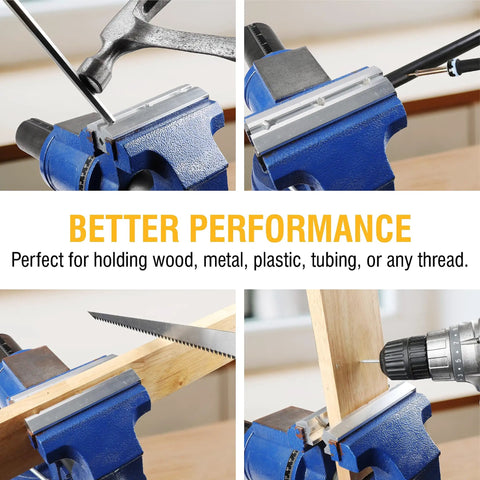Two Pack Magnetic Vise Jaws Set With Scratch Free Anodized Aluminum Jaws And Soft Nylon Jaws For Damage Free Assembly shown in use