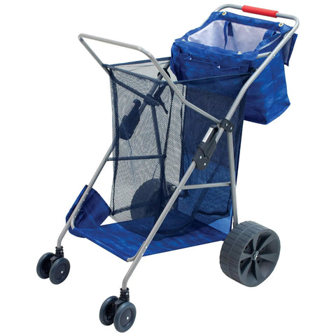 All-Terrain Foldable Beach And Utility Cart With 10 Inch Wheels, Holds 48 Quart Cooler And Four Chairs, Lightweight Wagon