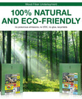 Premium Wood Fiber Flooring Underlayment 6mm Covers 180 Sq Ft Solid Acoustic Insulation And Hella Quiet Soundproofing For Laminate Lvt Lvp Or Hardwood Floors Today, eco-friendly product surrounded by forest.