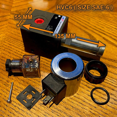 Solenoid Hydraulic Diverter Valve for Directional Spool Flow Control, SAE Six, 24V DC, beefy selector valve components