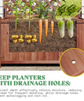 Raised Garden Bed With Trellis For Veggies And Climbing Plants, Durable Natural Wood Planter Box With Drainage Holes