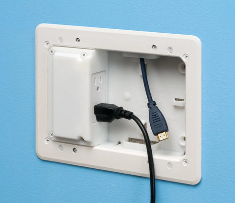 Low Profile In-Wall TV Box For Shallow Walls 8x5 Inch Recessed Wall Box For Flat Screen TVs Fits One Half Or Five Eighth Inch Drywall