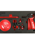 Heavy Duty Aluminum Die Cast High Flow Air Blow Gun Master Set With 3 Nozzles, 6 Inch Extension, Debris Shield, OSHA Compliant