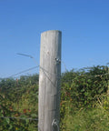 Professional Grade Tough As Nails One Way Anchor Wire Vise attached to a wooden post in a garden setting.