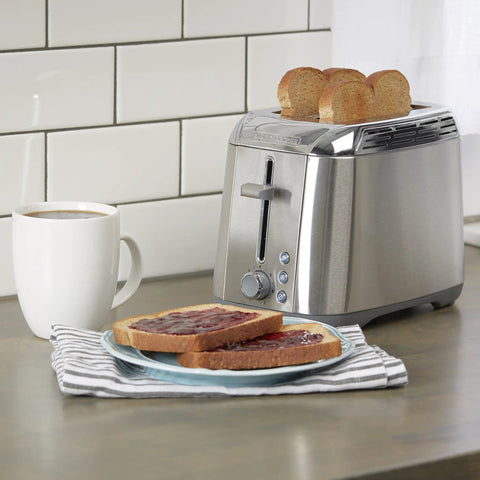 2-Slice Stainless Steel Toaster With Extra Wide Slots Rapid Toast Technology Sleek Countertop Design Perfect For Bagels And Thick Bread