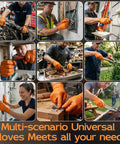 Super Heavy Duty Nitrile Work Gloves 8 Mil Thick Industrial Mechanics Disposable in various work scenarios.