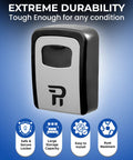 Beefy Outdoor Key Lock Box Wall Mounted With 4-Digit Code Heavy-Duty Weatherproof Key Safe, extreme durability demonstration