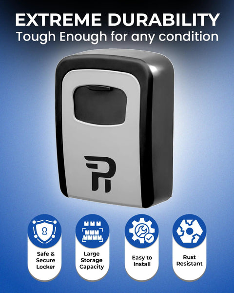 Beefy Outdoor Key Lock Box Wall Mounted With 4-Digit Code Heavy-Duty Weatherproof Key Safe, extreme durability demonstration