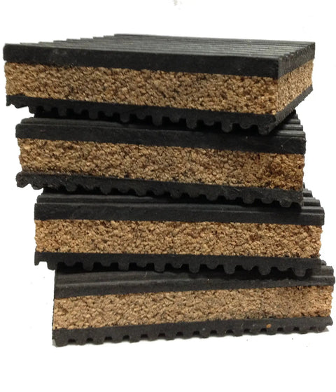 Stack of Beefy Heavy Duty 4 Pack Anti Vibration Pads Rubber Cork Isolation Pads For Air Compressors HVAC Treadmills