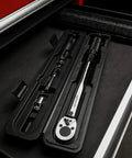 3/8-Inch Drive Click Torque Wrench With 10-80 Ft-Lb Range And 13.6-108.5 Nm in durable case, knurled non-slip grip visible