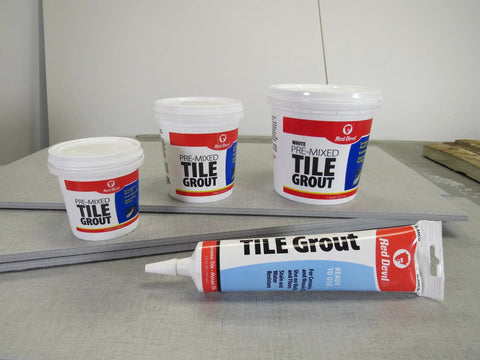Pro Grade Pre Mixed Tile Grout For Walls And Floors White One Pint Made In USA DIY Friendly With Superior Adhesion And Professional Quality Great For New Installations And Repairs containers and tube.