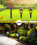 Dual Head 2W Solar Spotlight LED Outdoor Landscape Lights waterproof light up at night with auto on off for garden use