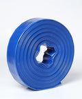 Heavy Duty Flat Lay Hose 6 Inch Diameter 300 Feet Long Sump Pump Discharge Backwash PVC Line rolled up for easy storage.