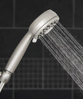 High Pressure Handheld Shower Head With 5 Foot Metal Hose PowerPulse Boss Level Massage 7 Modes Brushed Nickel Finish
