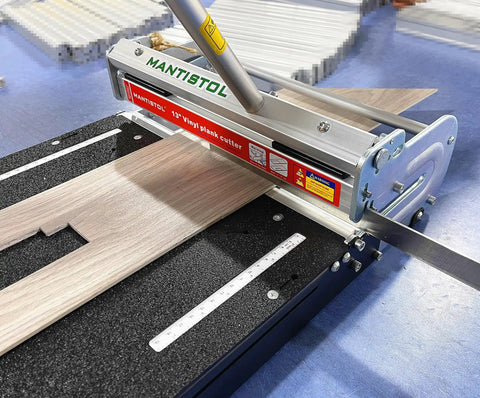 13 Inch Pro Vinyl Floor Cutter LVT 330 Beast For LVP WPC LVT SPC VCT PVC And Rigid Core Vinyl Plank in action