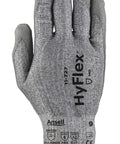 HyFlex 11 727 Cut Resistant Nylon Spandex Industrial Work Gloves, grey, palm view, for machinery, auto mechanics, warehousing, size XS, 12 pairs.