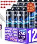 Heavy Duty Spray Foam Insulation With Rapid Hardening Expanding Sealant 12 Pack Of 26.46 Oz Cans for sealing gaps and insulating.