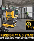 20V Max Laser Level With Cross Line And Three 360 Degree Green Beams Bare Tool Only For Indoor Layouts Self Leveling Lines Up To 40 Meters Indoors Or Up To 100 Meters With Detector. mounted on bracket in room