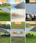 Beefy 16x12 Ft Camping Tarp With Poles used as sunshade, beach shelter, hammock cover, car sunshade, picnic mat, rain shelter
