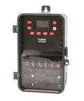All Day Auto 24 Hour Time Switch With Digital Display, One Channel DPST Dry Contact, 120-277 VAC Input, visible inside Noryl case