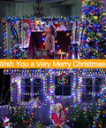 Child enjoying Christmas under 1000 LED Christmas Lights 330 Ft Outdoor Indoor With Remote IP67 Waterproof Dimmable 8 Modes.