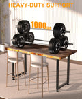 Heavy Duty 14 Gauge Steel Counter Height Table Legs 34 By 24 Inch Square Metal Frame supports 1000 pounds in kitchen