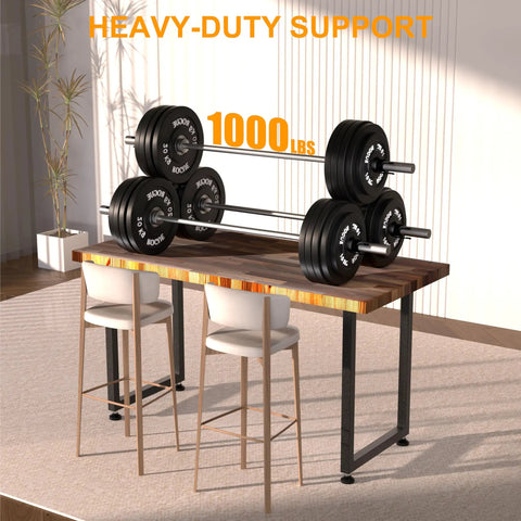 Heavy Duty 14 Gauge Steel Counter Height Table Legs 34 By 24 Inch Square Metal Frame supports 1000 pounds in kitchen