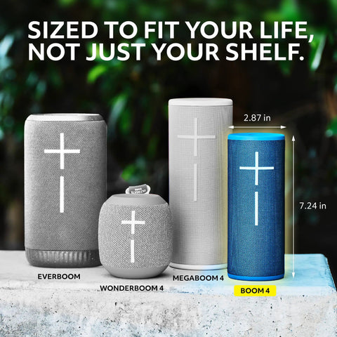 Boom 4 Portable Waterproof Bluetooth Speaker With 360 Degree Sound Crystal Clear Audio And Bass next to other speaker models