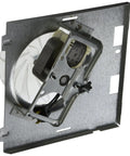 OEM Authorized Fan Assembly S97006939 For Broan, silver finish, replacement part with durable motor, shown on mounting bracket