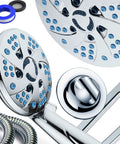 High Pressure Rainfall Shower System Featuring 48 Modes With 6 Inch Rain Head And Handheld 3 Way Combo Anti Clog Nozzles