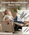 Top Notch Heavy Duty Stainless Steel Replacement Recliner Tension Springs Fix Your Saggy Sofa Mechanism With Buttery Smooth Tilt Lock And Return Action Rock Solid Couch Upgrade For Home Theater Setup Two Pack Six Point Five Inch with woman using recliner.