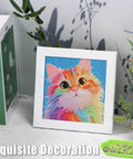 Diamond Art Kit For Kids Ages 8 To 12 6x6 Canvas With 7x7 Frame Kid Friendly No Fuss Easy Starter Set For Beginners Colorful Cat Design