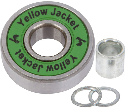 Premium Skateboard Bearings 608 ABEC 11 For Pro Longboards With Jungle Green Washers And Spacers Pack Of 8 For Smooth Spins, Fast Grinds