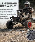 Rider in helmet on Electric Go Kart For Adults And Kids With 48V 2000W Motor Delivers 12 To 31 MPH Gnarly Off Road Thrills On 6 Inch All Terrain Tires