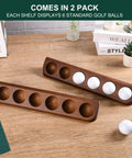 Two Pack Golf Ball Display Case Wall Mount For Twelve Standard Golf Balls Dope Wooden Memorabilia Display with balls