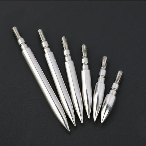 Screw In Archery Field Points Set Stainless Steel Target Tips 100 125 150 200 250 300 Grain With Rubber O Ring