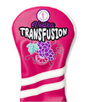 Premium Synthetic Leather Golf Head Cover For Woods And Drivers with Vodka Transfusion design, unique tour quality golf accessory.