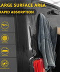 2 Pack 48x24 Inch Car Drying Towels for Ultra Absorbent Auto Detailing drying black car rear with grey microfiber towel