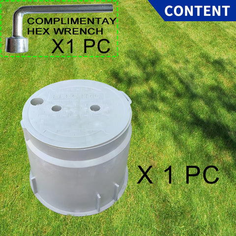 10 Inch Underground Electrical Junction Box For Outdoor Wiring In Ground Splice Box With Removable Lid, Heavy Duty PVC Construction